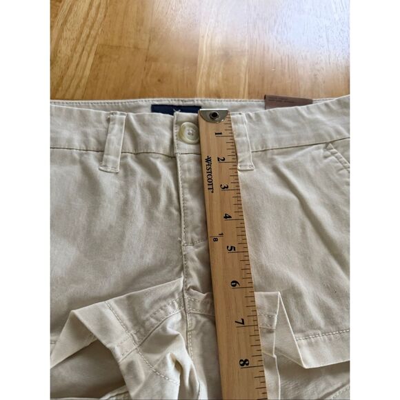 American Eagle Outfitters Shortie Stretch Shorts Size 0 NWT Cream Khaki Cotton - Picture 8 of 10